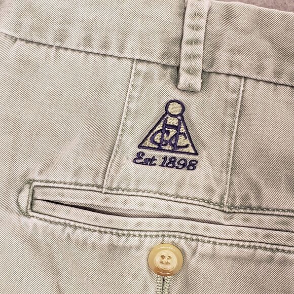 Vintage Peter Millar Chino Golf Shorts Mens 36 Green Khaki Crown Retro Casual - Picture 7 of 7